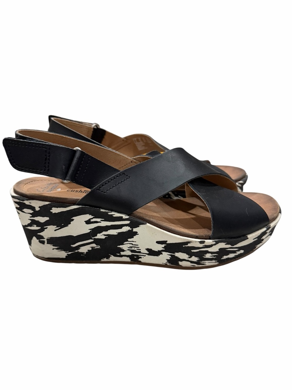 Clarks Women's 8.5 Stasha Hale Slingback Leather Wedge Heeled Shoe S6